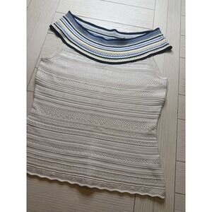 White‎ House Black Market Knit Top Sz XS Boat Neck Sleeveless Pullover Stretch